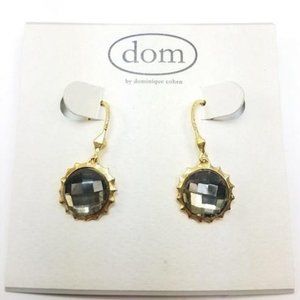 Faceted Glass Gem Retro Drop Earrings